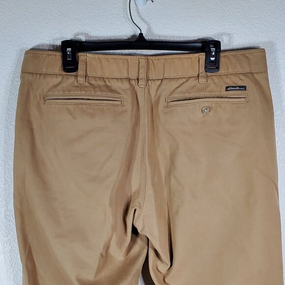 Eddie Bauer Mens 36x32 Chino Classic Fit Pants Khaki Lightweight Stretch - Picture 10 of 11